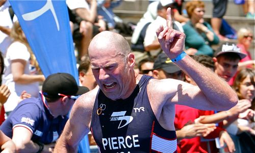 George Pierce running a duathlon