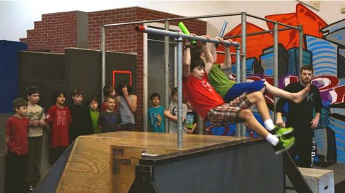Children training at Revolution Parkour